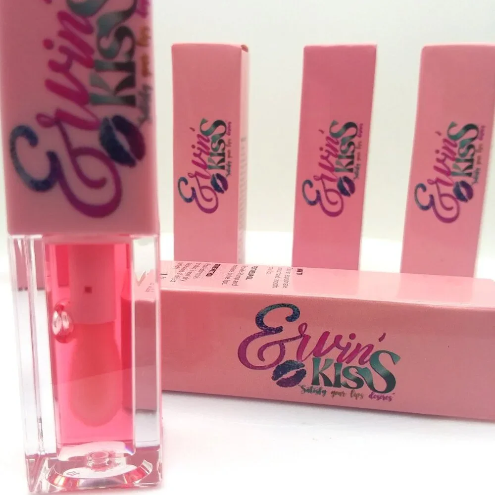 Lip Gloss 5 Flavors Erwin's Kiss Plumping Shine Sexy Glam Free Gift Strawberry